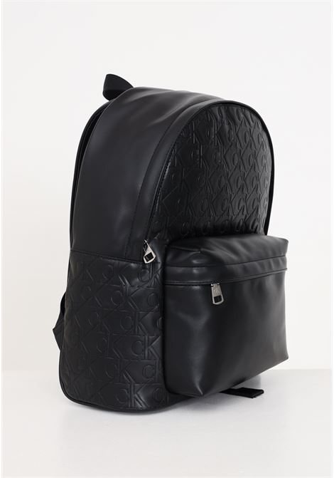Black backpack for men and women Monogram Soft Campus allover print CALVIN KLEIN | K50K5114940GK